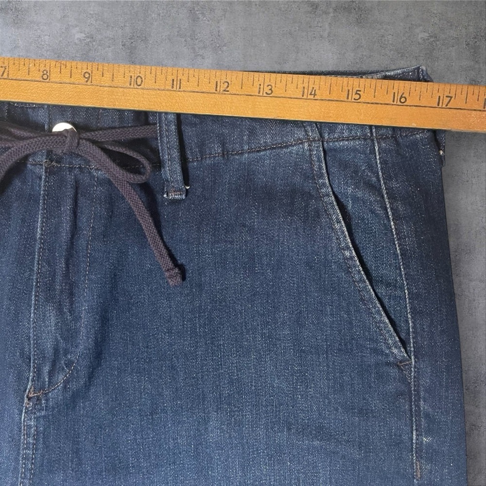 Paige Carly Wide Leg Jeans Womens 32X28 High Rise Crop Stretch Dark Denim - Picture 6 of 9